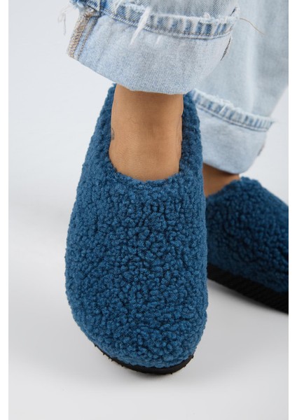 (Orlina) Kadın Tedy Sabo Platform Gece Mavisi Terlik indirimleri