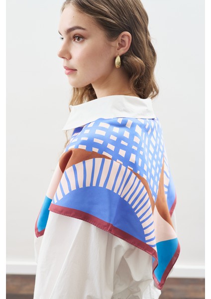 Desenli Orta Boy Saten Fular Lush fiyatları