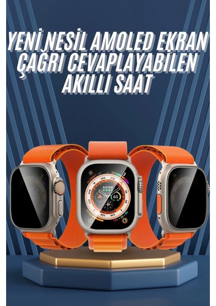 Ultra Max Kordon Kilitli Akıllı Saat Amoled Ekran Titreşimli Çağrı Cevaplayabilen