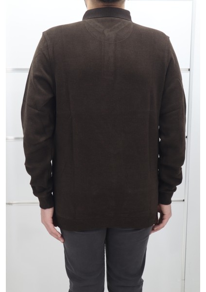 Fistan Store Erkek Desenli Spor Kesim Normal Kalıp Polo Yaka Selanik Kumaşlı Kışlık Kazak modelleri