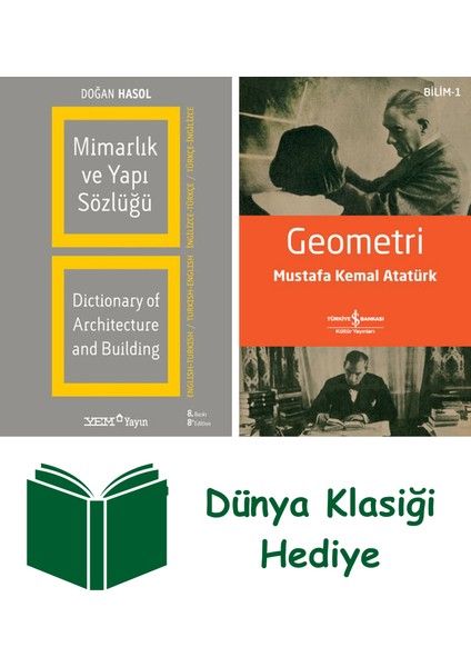 Mimarlık ve Yapı Sözlüğü + Geometri + Dünya Klasiği Hediye