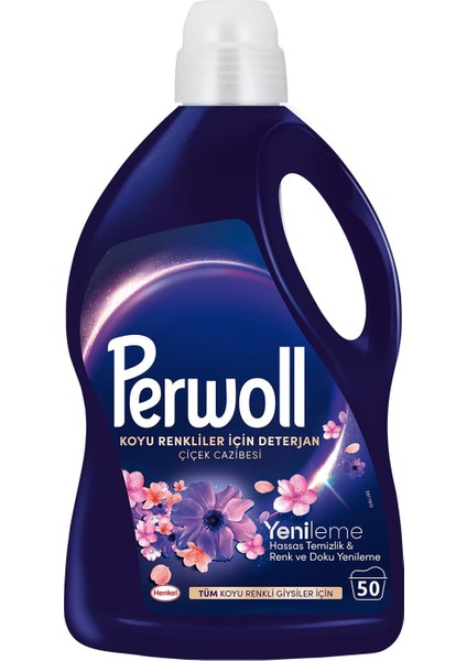 Perwoll Hassas Sıvı Çamaşır Deterjanı Yenileme&çiçek Cazibesi Siyah 2,75 L modelleri