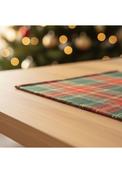 4 Adet Amerikan Servis,yılbaşı Temalı Amerikan Servis,yıkanablir Supla 32X42 cm