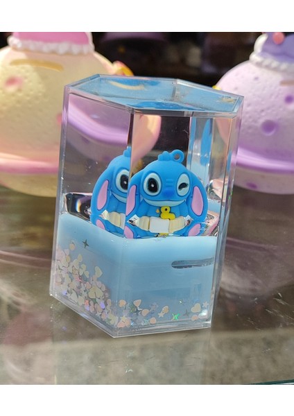 Stitch Karakterli Işıklı Sesli Batmayan Sulu Dekoratif Altıgen Süs (10CM * 6cm ) modelleri