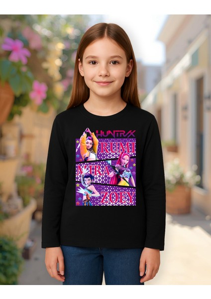 Kpop Demon Hunters Huntrix Uzun Kollu Baskılı Kız Çocuk Tişört (4-13 Yaş) fiyatları