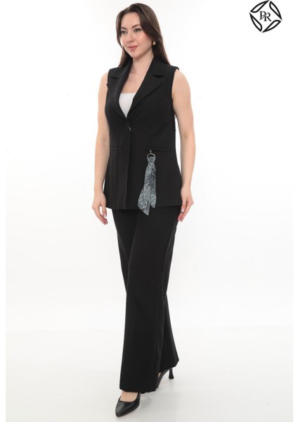 Kadın Rahat Kesim Astarlı Kolsuz Blazer Ceket Pantolon Takım Elbise fiyatları