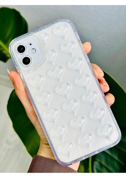 Iphone 11 Uyumlu 3D Kalp Kabartma Desenli Darbe Önleyici Kamera Korumalı Şeffaf Silikon Kılıf fırsatları
