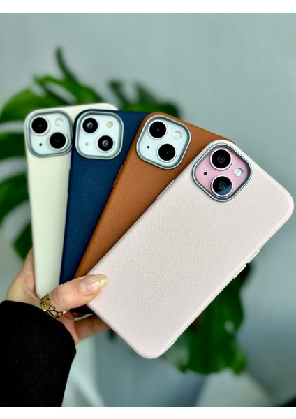 Iphone 13 - 14 - 15 Uyumlu Estetik Dokulu Deri Görünümlü Esnek Silikon Kılıf