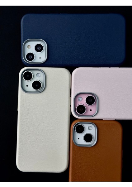 Iphone 13 - 14 - 15 Uyumlu Estetik Dokulu Deri Görünümlü Esnek Silikon Kılıf