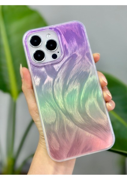 Iphone 14 Promax ve 15 Promax Uyumlu Shine Renk Geçişli Parlak Silikon Korumalı Kılıf