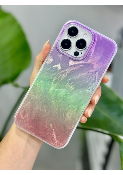 Iphone 14 Promax ve 15 Promax Uyumlu Shine Renk Geçişli Parlak Silikon Korumalı Kılıf modelleri