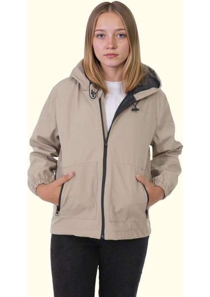 Kız Çocuk Astarlı Su ve Rüzgar Geçirmez Kapüşonlu Çift Fermuarlı Yağmurluk fiyatları