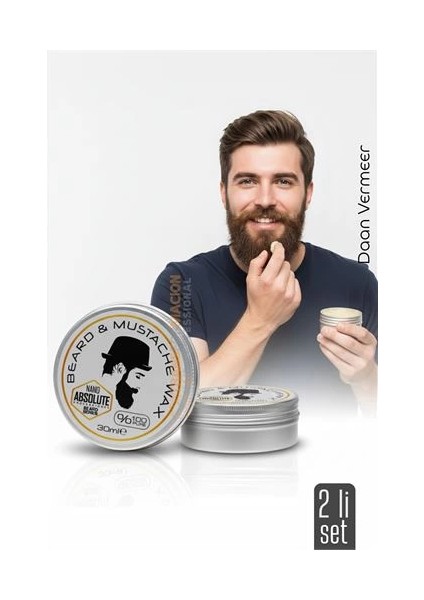 Bfs 2 Li Nano Bıyık Sabitleyici Wax - %100 Doğal, Şekillendirici ve Besleyici Balm