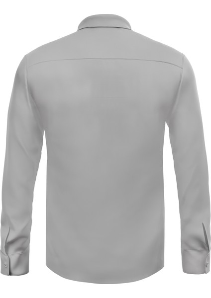 Klasik Fit Geniş Kesim Tek Cepli Kolay Ütülenebilen Mevsimlik Uzun Kollu Düz Renk Erkek Gömlek modelleri