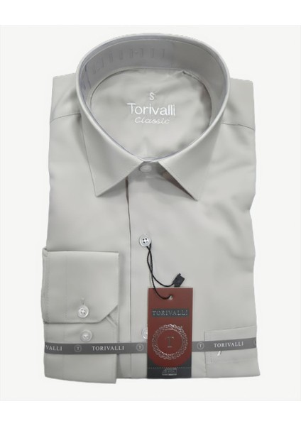 Klasik Fit Geniş Kesim Tek Cepli Kolay Ütülenebilen Mevsimlik Uzun Kollu Düz Renk Erkek Gömlek fırsatları