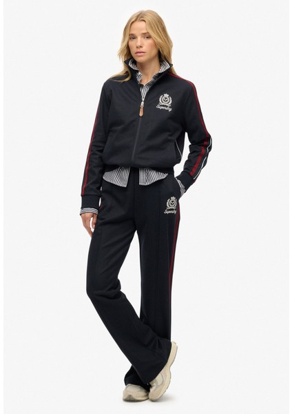 Fermuarlı Yaka Lacivert Kadın Sweatshırt W2012384A