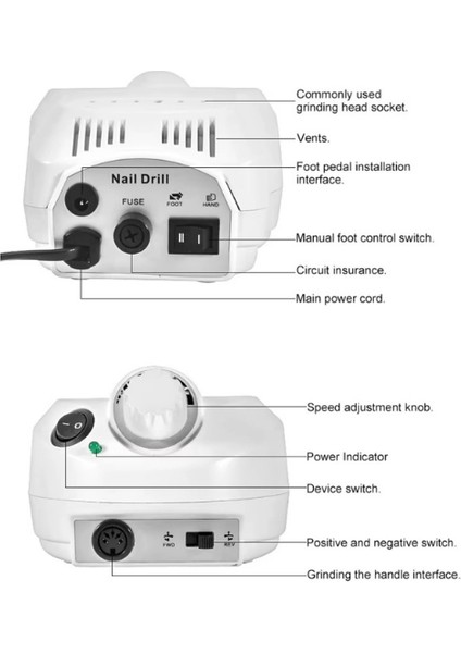 Profesyonel Nail Drill Elektrikli Freze Protez Tırnak Törpü Manikür Pedikür Protez Tırnak Makinesi indirimleri