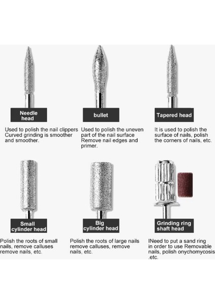 Profesyonel Nail Drill Elektrikli Freze Protez Tırnak Törpü Manikür Pedikür Protez Tırnak Makinesi
