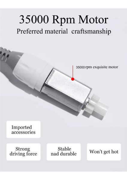 Profesyonel Nail Drill Elektrikli Freze Protez Tırnak Törpü Manikür Pedikür Protez Tırnak Makinesi