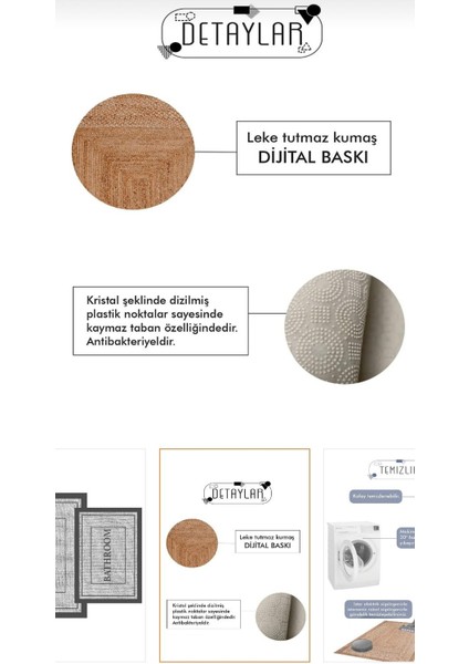 Kaymaz Tabanlı Makinede Yıkabilir Kolay Silinebilir Leke Tutmaz Yolluk Salon Mutfak Halısı modelleri