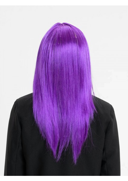 Mor Renk Düz Kesim Uzun Parti Peruğu Takma Saç (K95) fiyatları