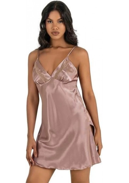 -Vizon Kısa Saten Gecelik 8211