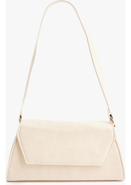 Suni Deri Kapaklı Saplı Baget Çanta