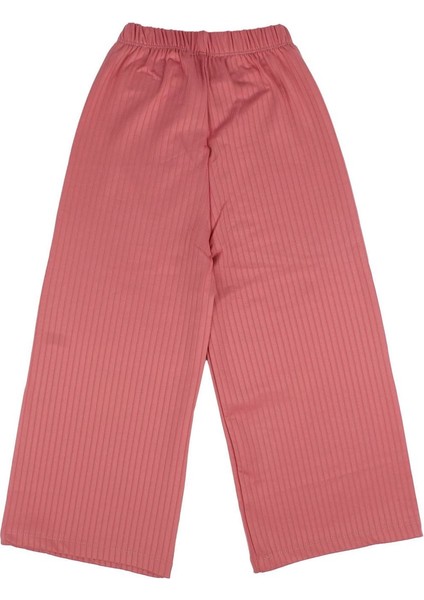 Kız Çocuk Somon Fitilli Bol Paça Tayt Pantolon - 1015636 modelleri