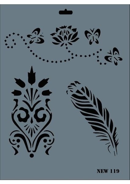 Rich New Seri N-119 Stencil 35X25 cm