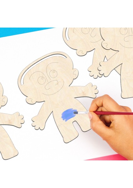 Figür Ahşap Boyama Figürleri ve Etkinlik Seti Eğitici Çocuk Aktivite Okul Öncesi Boyasız indirimleri
