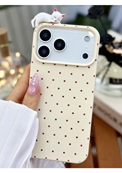 Iphone 17 Promax Uyumlu Puantiye Kedi Oyuncak Tasarımlı Silikon Kılıf modelleri