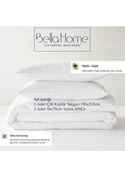 Çift Kişilik Uyku Seti Mikrofiber Kumaş 195 x 215 cm Düz Desen Beyaz fiyatları