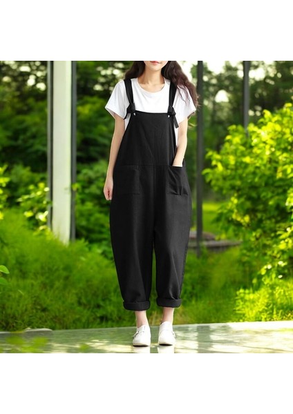 Askılı Büyük Cepli Salopet Keten Tulum fiyatları