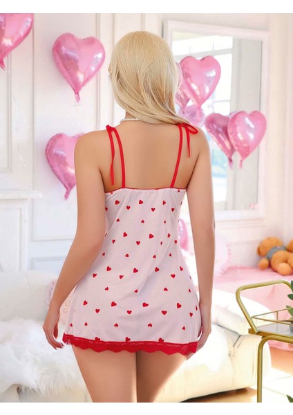 Kadın Ekru Kalp Desenli Dantel Detaylı elbise 5071 fiyatları