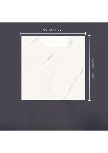 Beyaz Mermer Desenli Alüminyum Plastik Duvar Sticker (30*30) - Lisinya