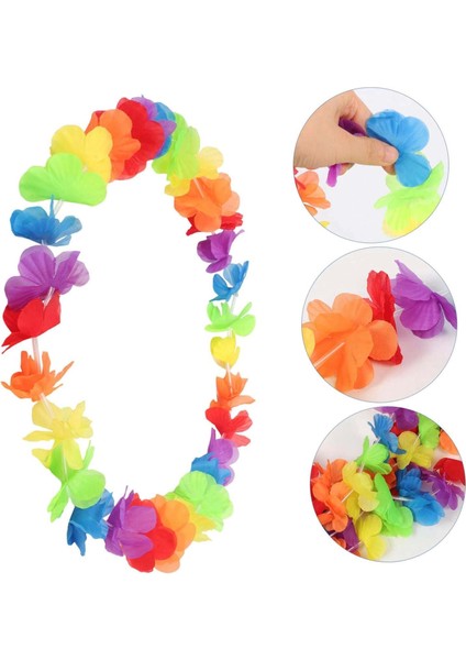 Hawaii Çiçekli Boyun Kolyesi - Renkli Tropikal Parti Leisi - Lisinya fiyatları