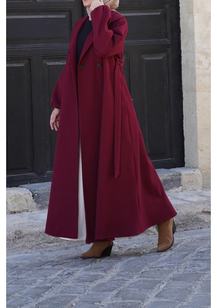 Şal Yaka Kaban - Bordo modelleri