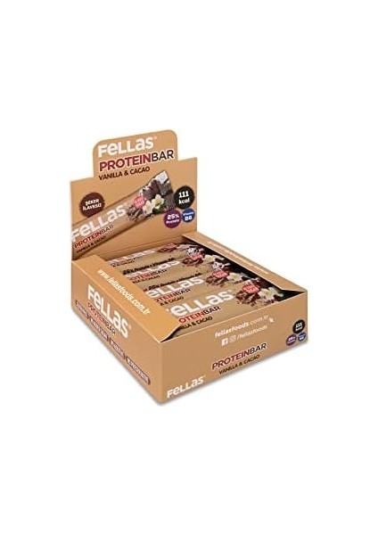 Fellas Protein Bar, Vanilyalı ve Kakaolu, 32GR x 12 Adet fiyatları