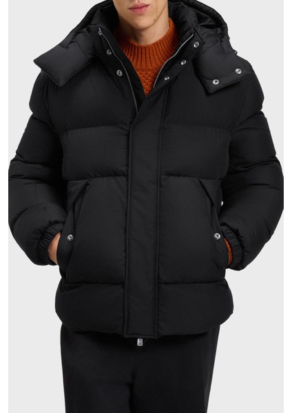 Kapitoneli Regular Fit Çıkarılabilir Kapüşonlu Şişme Mont Erkek Mont 50551599 001