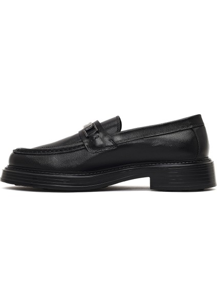 Erkek Siyah Tokalı Kalın Tabanlı Deri Loafer 25WFD610318 fiyatları