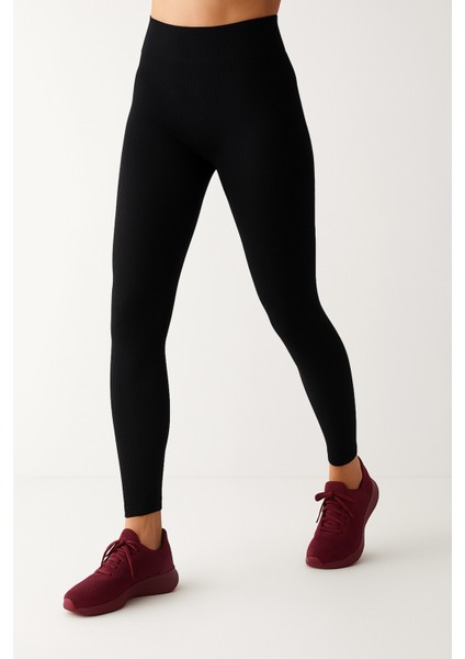 Siyah Fitilli Pucka Tayt