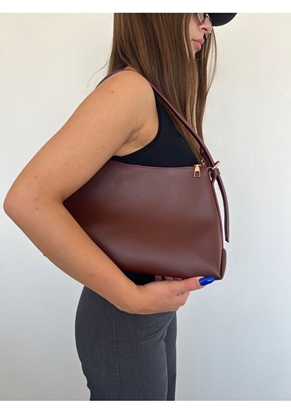 Deri Tek Askılı Klasik Günlük Baget Çanta