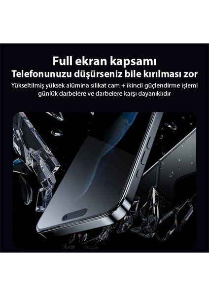 Ally Iphone 15 Pro 3D Full Privacy Gizlilik Cam Ekran Koruyucu ANTI-SPY-(1903) - FKU7592-3376 modelleri