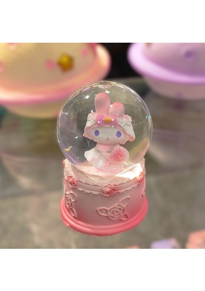 My Melody Figürlü Küçük Boy Işıklı Kar Küresi (7 Cm) AD9111