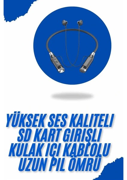 Bluetooth Kulaklık 120 Saat Kullanım Süresi Boyun Askılı Bluetooth Kablosuz Kulaklık
