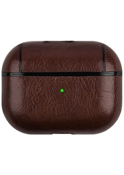 Airpods Pro 3 (2025) Uyumlu Lüx Deri Suni Deri Kılıf 360 Koruma+Kanca