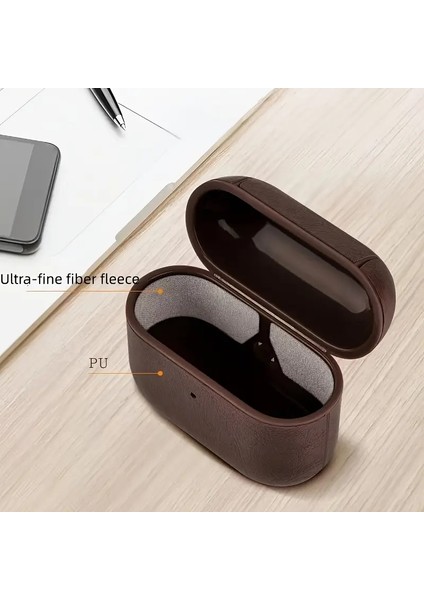 Airpods Pro 3 (2025) Uyumlu Lüx Deri Suni Deri Kılıf 360 Koruma+Kanca modelleri