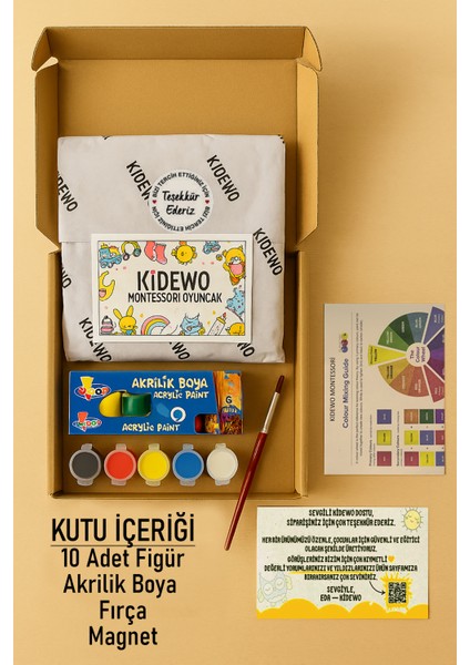 Dinazorlar Ahşap Boyama Etkinlik Seti + Eğitici Çocuk Aktivite + Fırça Akrilik Boya Kreş Okul Öncesi fırsatları