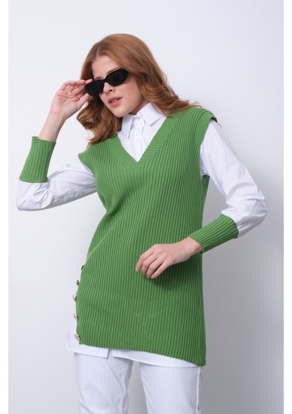 Fitilli Triko Süveterli Gömlek Ikili Kombin fiyatları