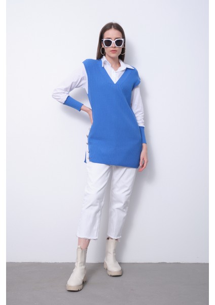 Fitilli Triko Süveterli Gömlek Ikili Kombin indirimleri